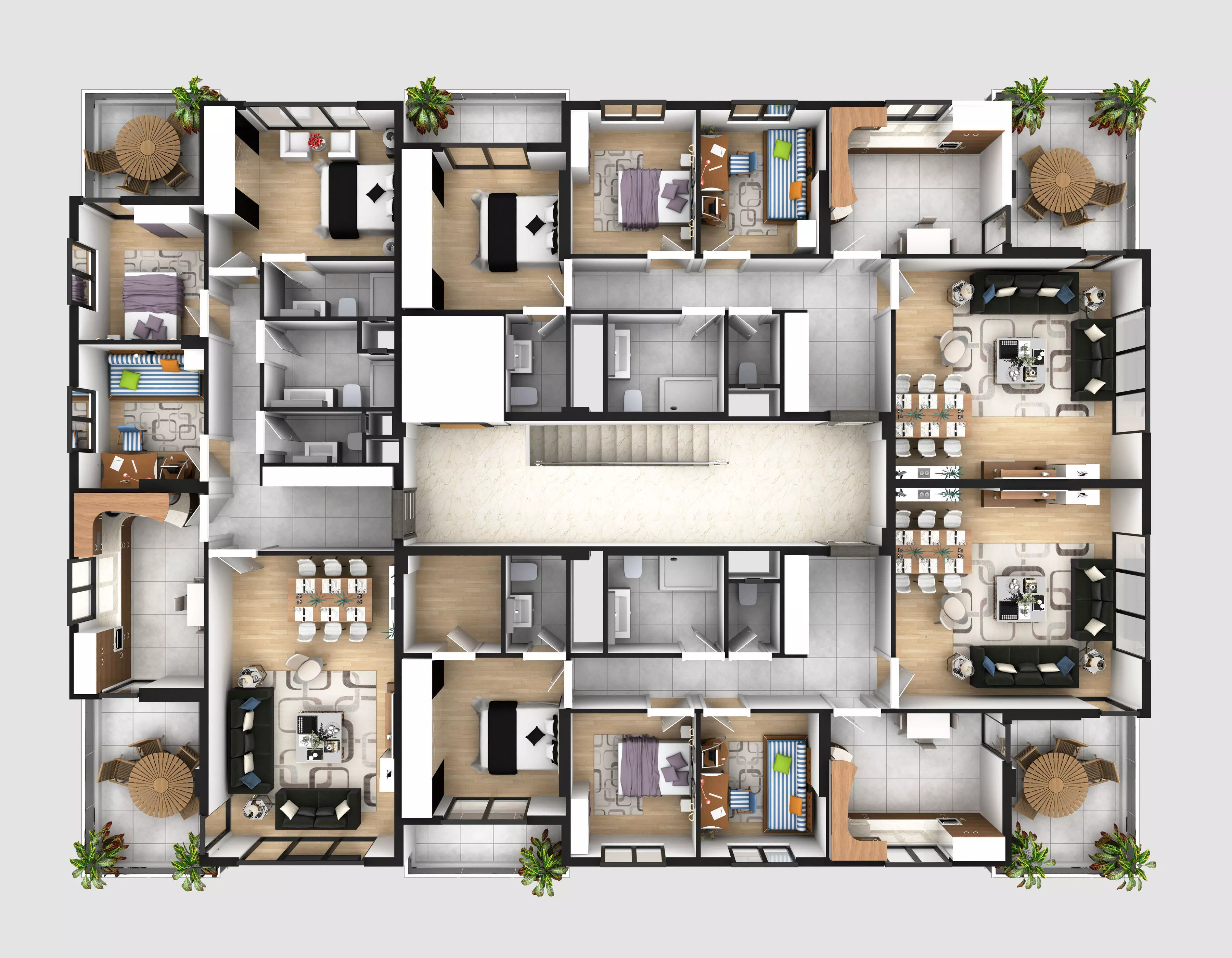 FLOOR PLAN 3DS MAX 2015 VRAY RENDER 3D model_0