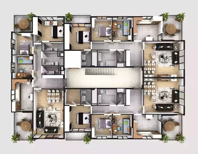 FLOOR PLAN 3DS MAX 2015 VRAY RENDER