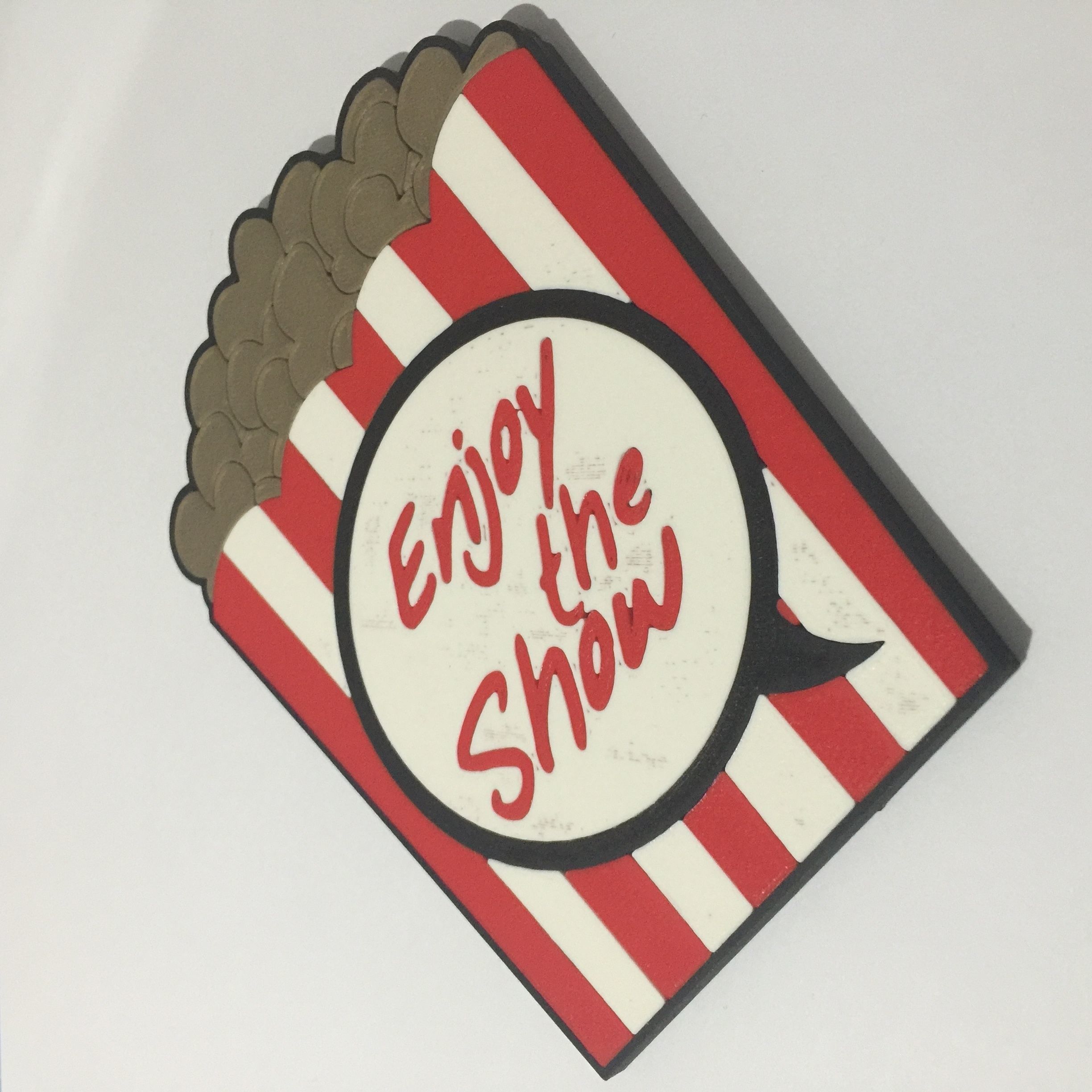 Enjoy The Show Popcorn Coaster 3D print model_1