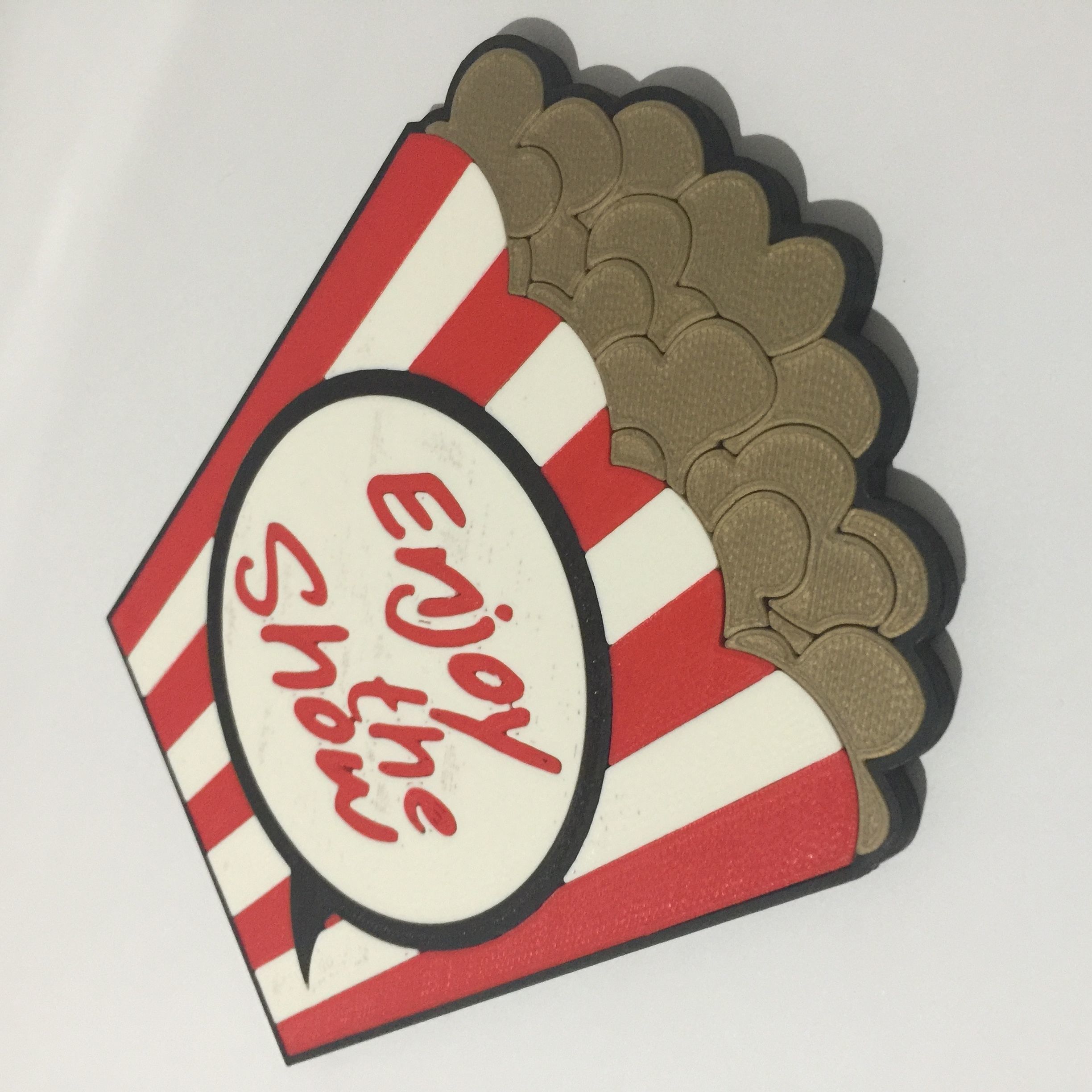 Enjoy The Show Popcorn Coaster 3D print model_2