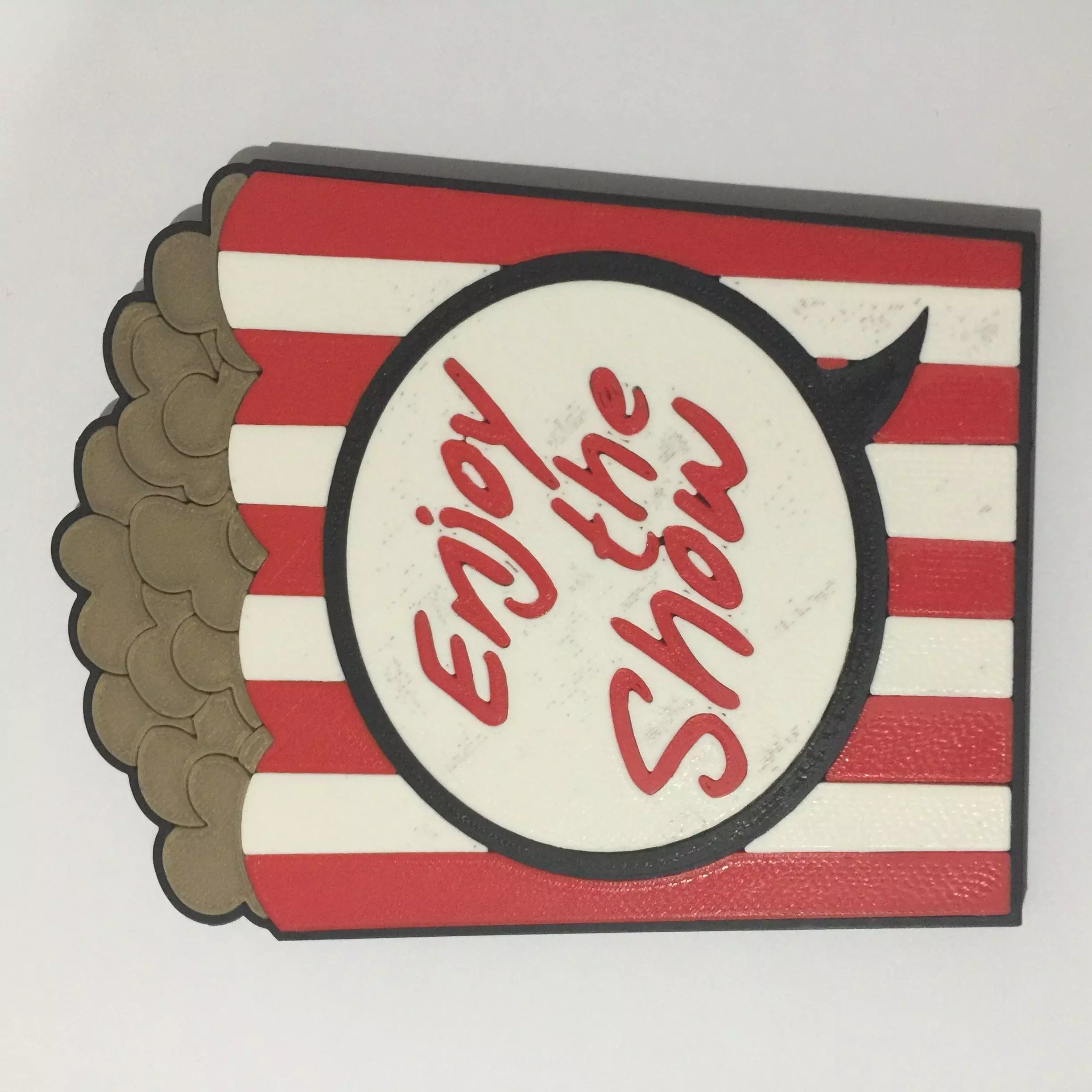 Enjoy The Show Popcorn Coaster 3D print model_0