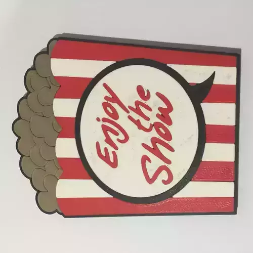 Enjoy The Show Popcorn Coaster 3D print model