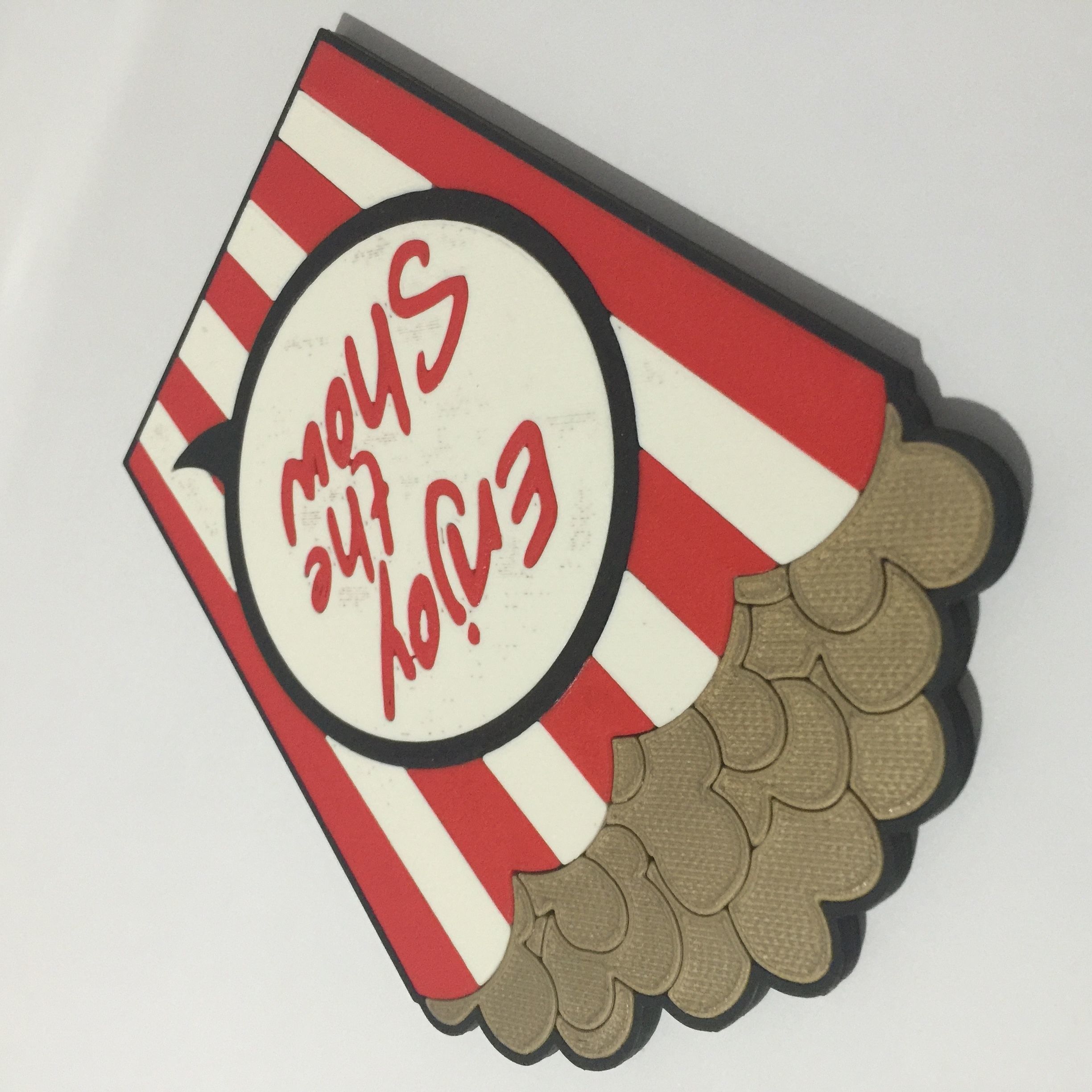 Enjoy The Show Popcorn Coaster 3D print model_3