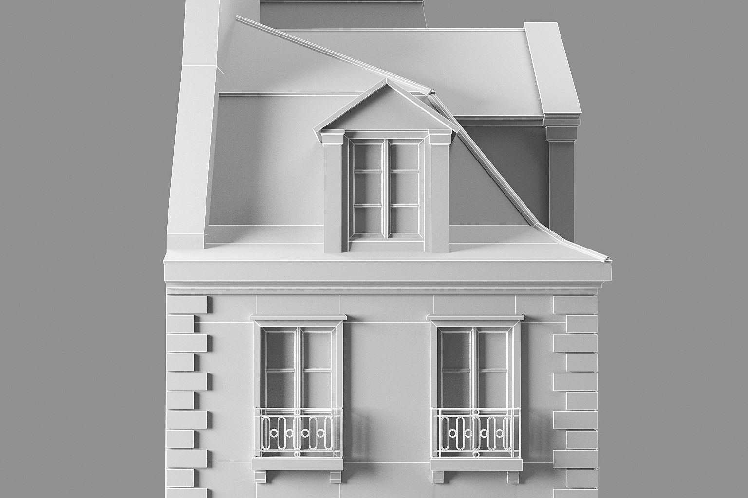 Paris apartment Low-poly 3D model_13