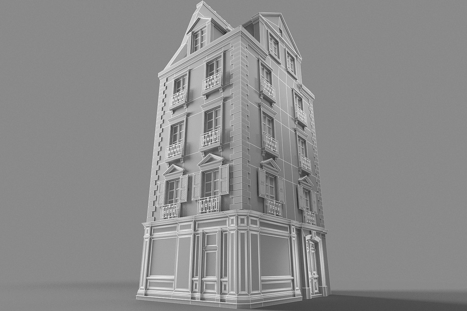 Paris apartment Low-poly 3D model_16
