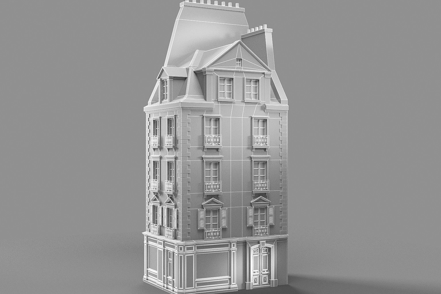 Paris apartment Low-poly 3D model_9