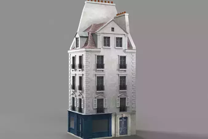 Paris apartment Low-poly 3D model