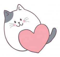 Cat with Heart Cookie Cutter 3D print model_3