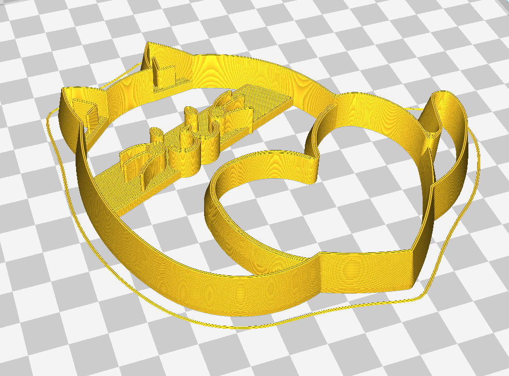 Cat with Heart Cookie Cutter 3D print model_2