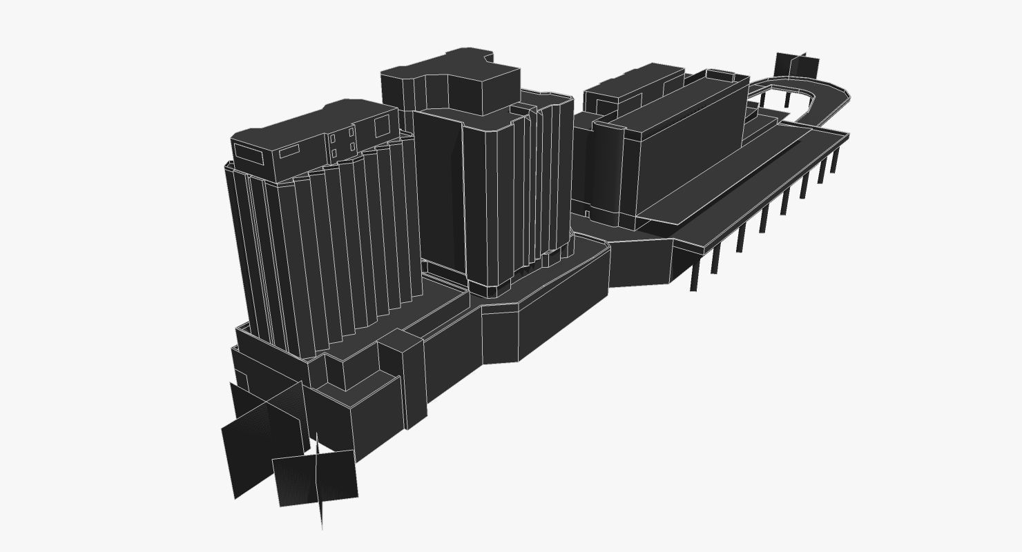 Brisbane Transit Center Low-poly 3D model_1