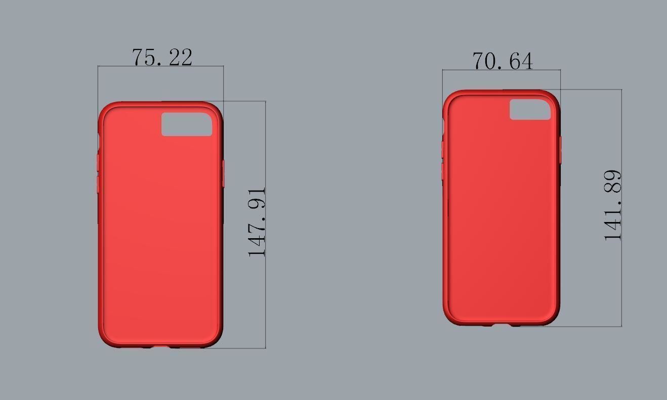 iphone 8  red case Original customizable design 3D print model_4