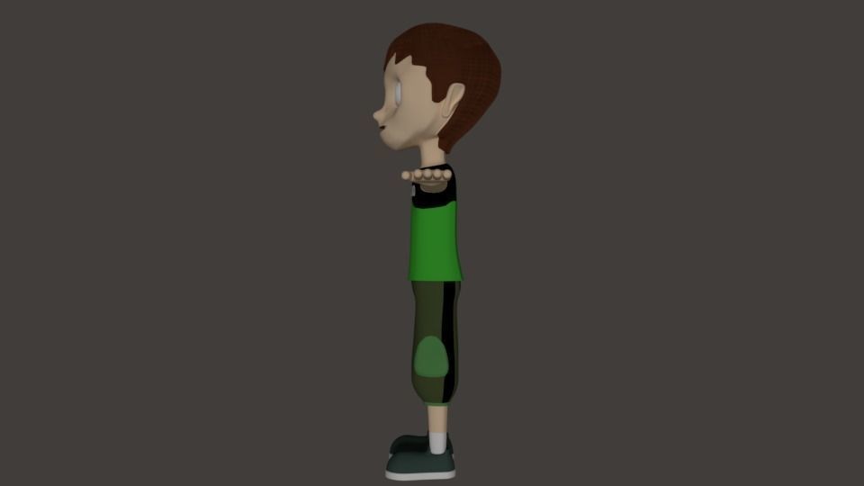 Ben 10 Kid Low-poly 3D model_4