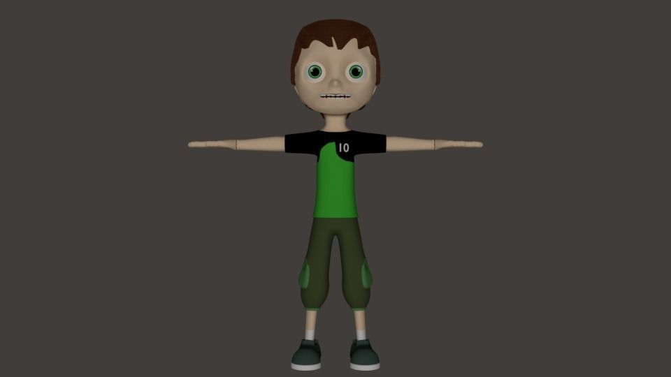 Ben 10 Kid Low-poly 3D model_1