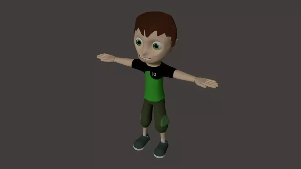 Ben 10 Kid Low-poly 3D model_0