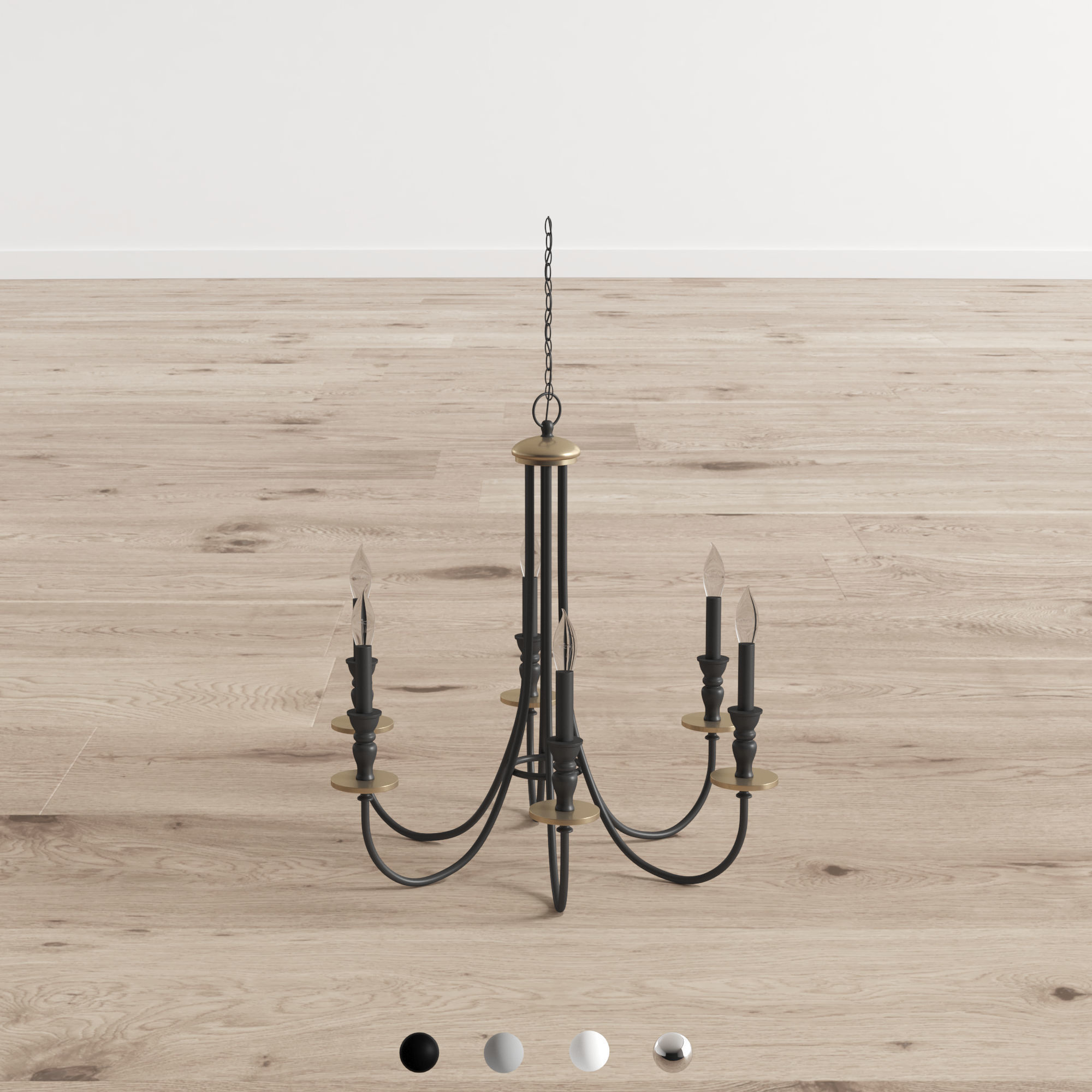 Chandeliers chandelier with four lights 3D model_7