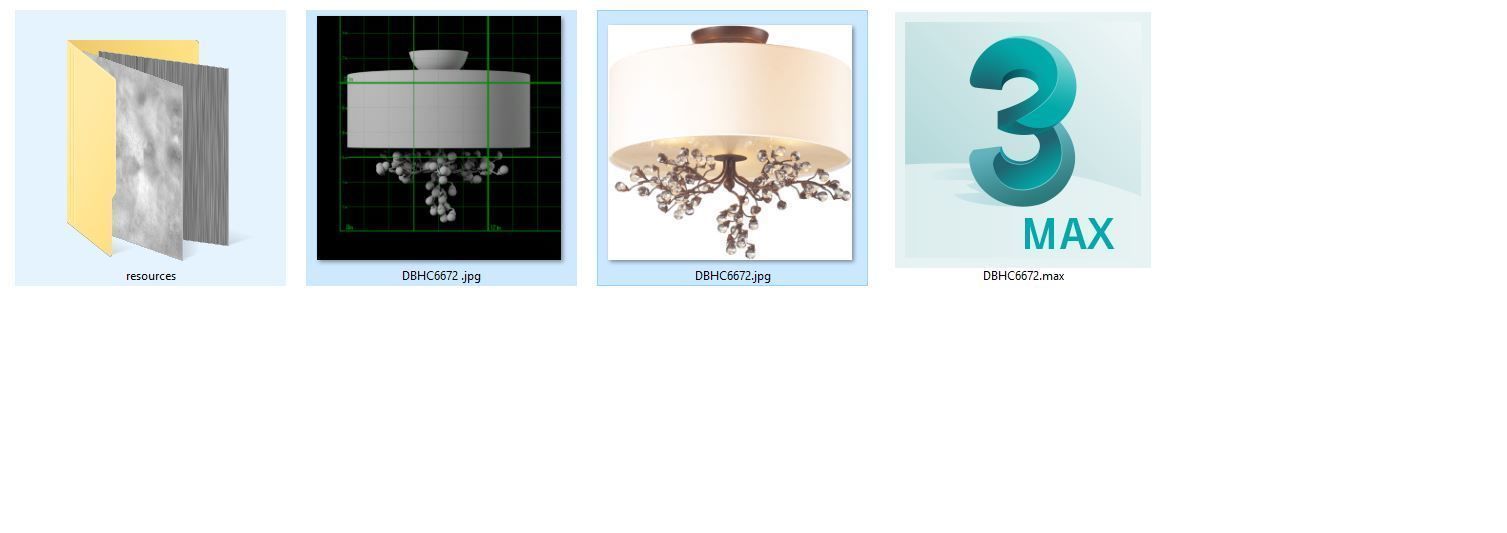 Chandeliers chandelier with four lights 3D model_1