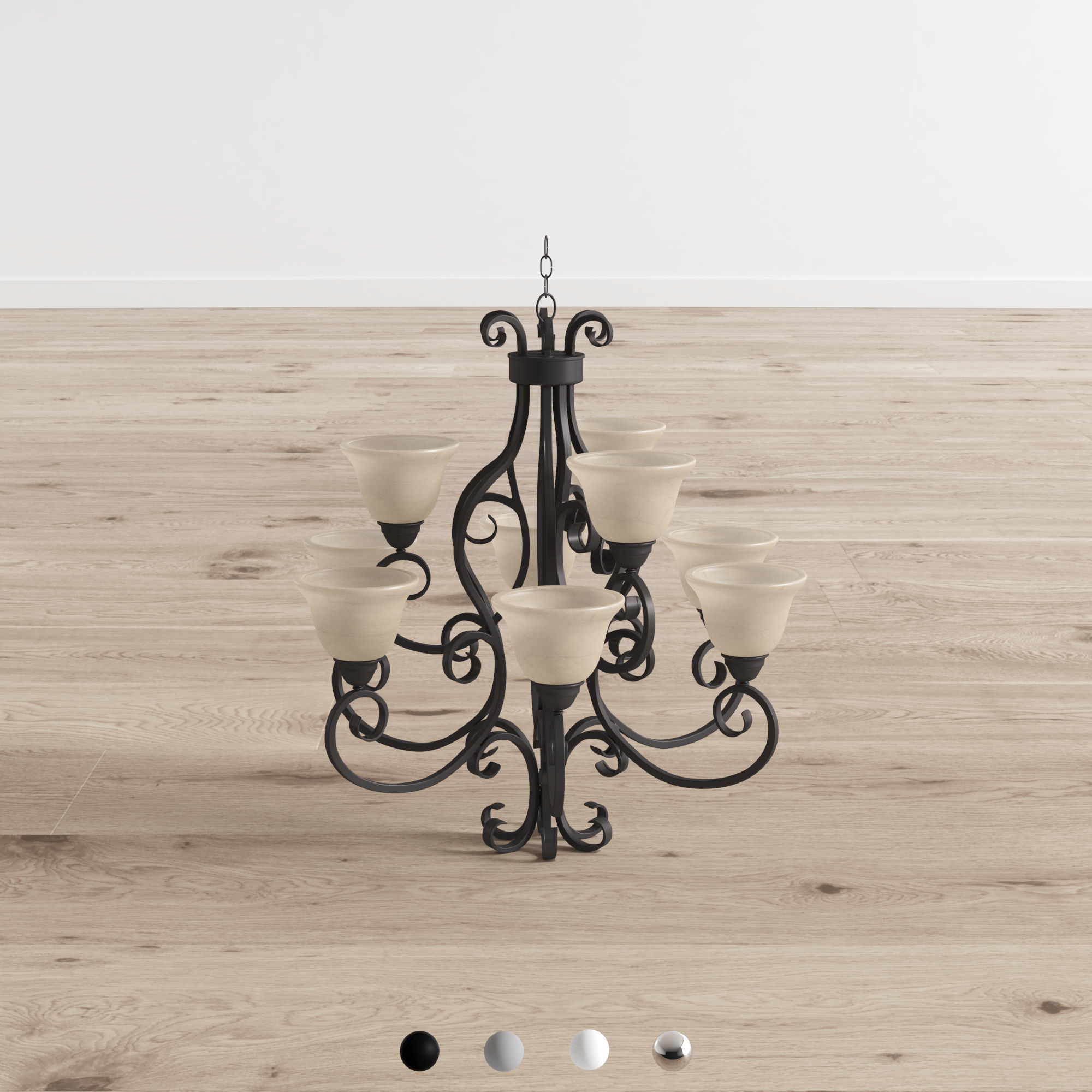 Chandeliers chandelier with four lights 3D model_12