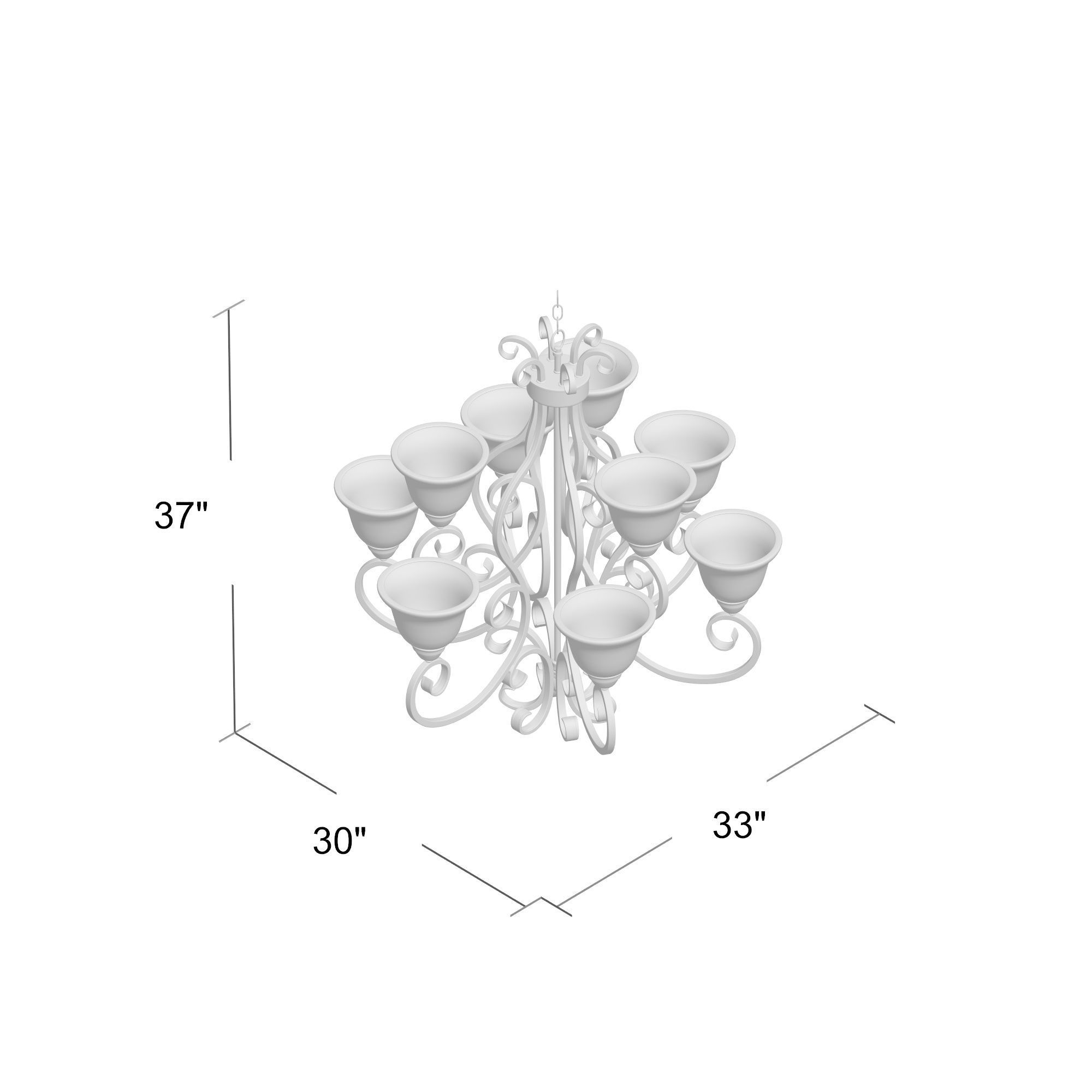 Chandeliers chandelier with four lights 3D model_11