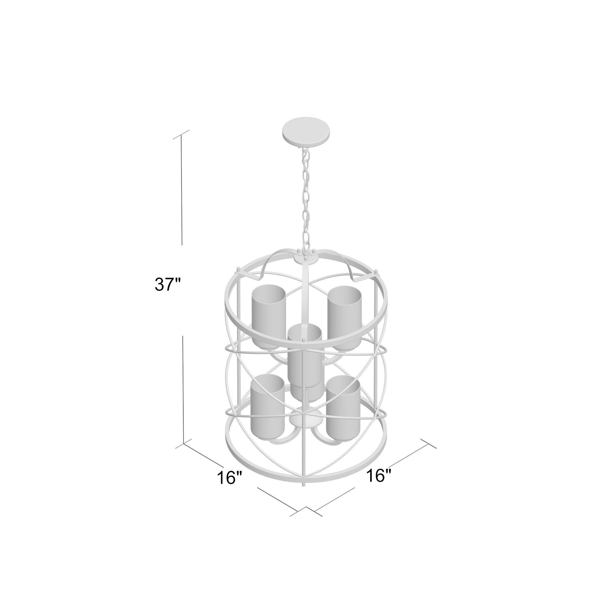 Chandeliers chandelier with four lights 3D model_8