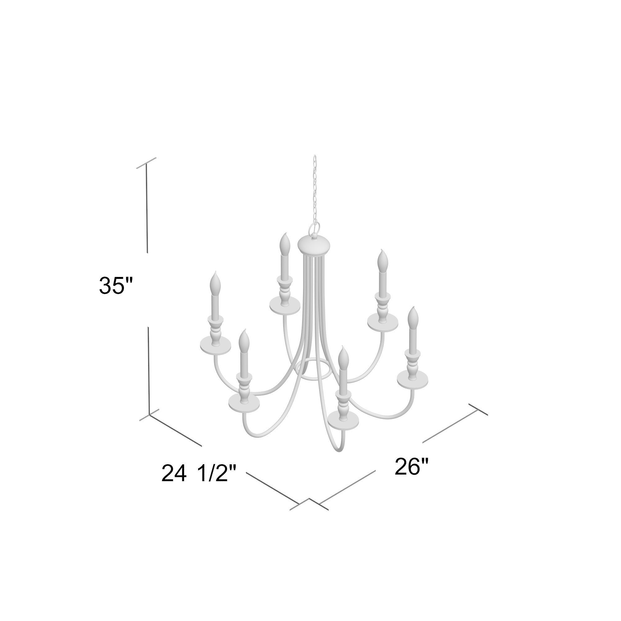 Chandeliers chandelier with four lights 3D model_6
