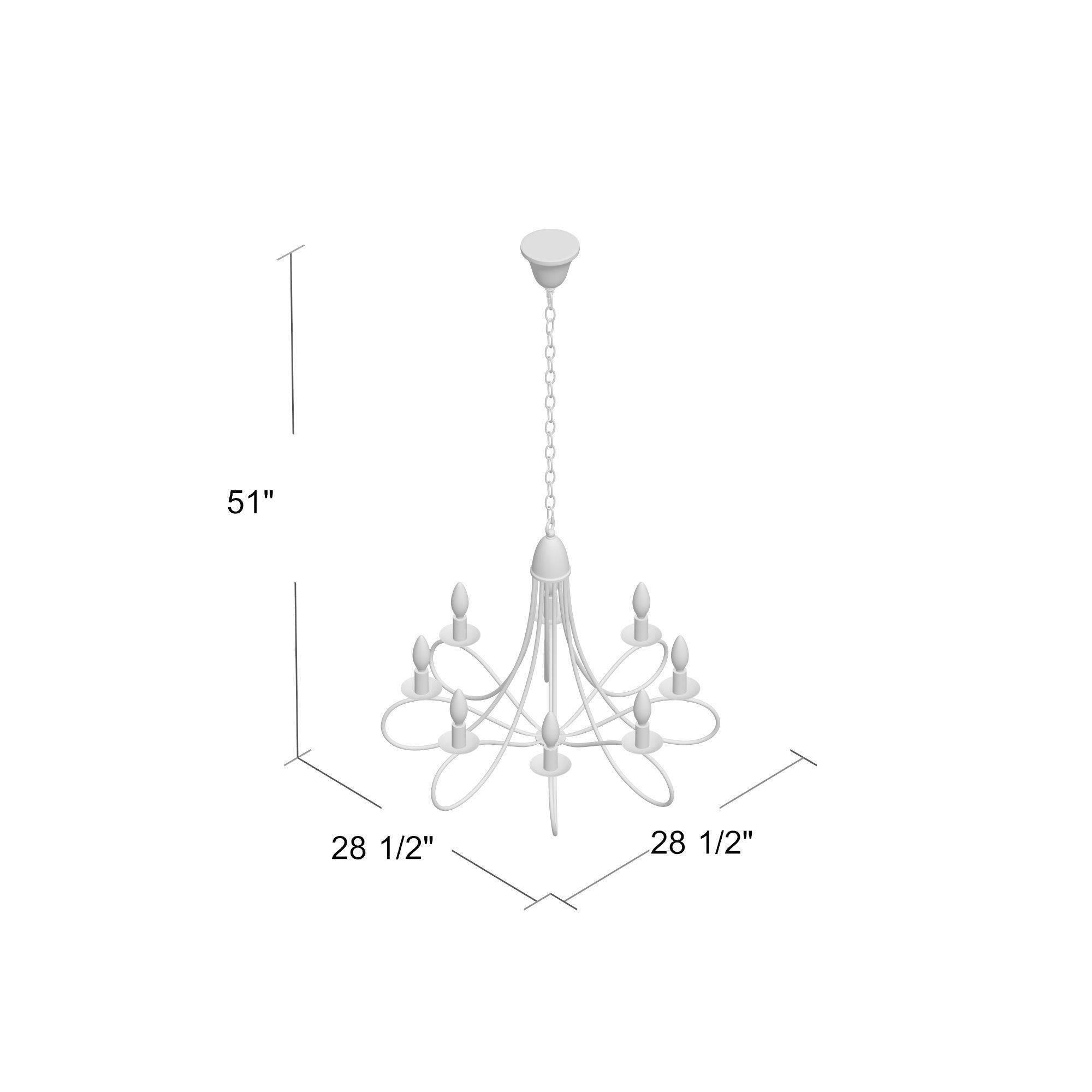 Chandeliers chandelier with four lights 3D model_4
