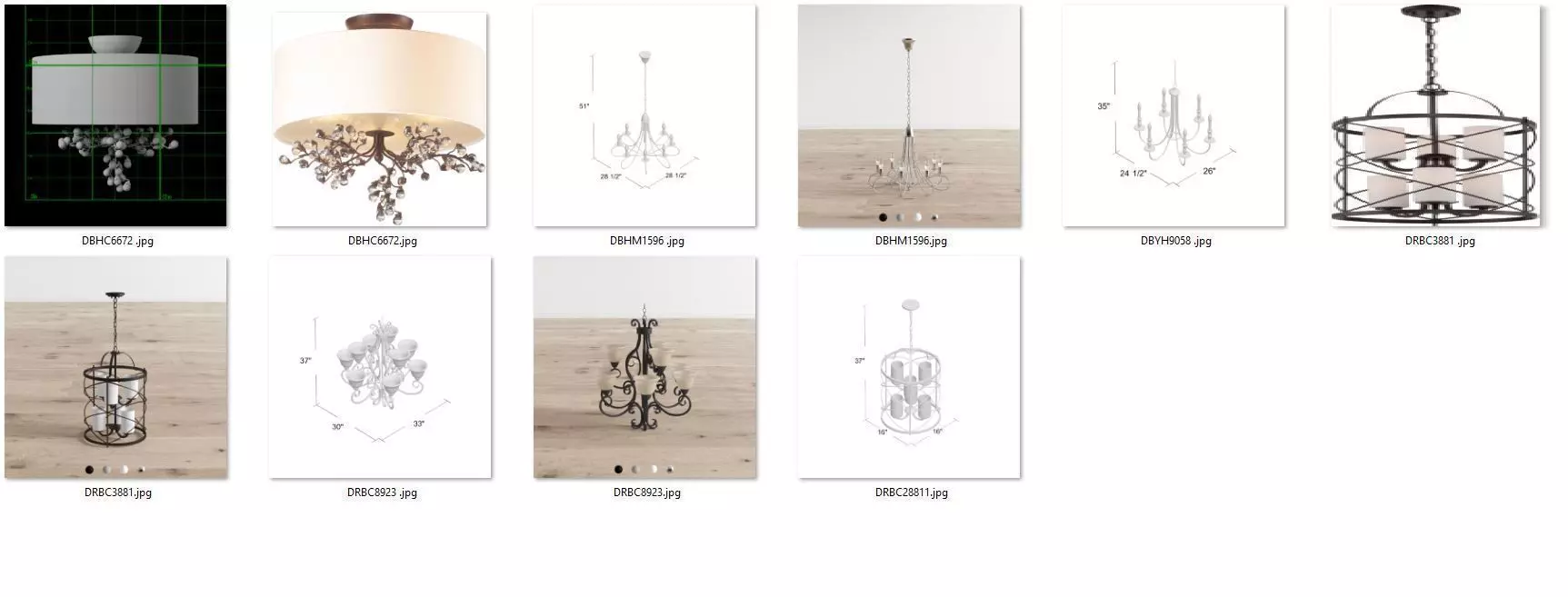 Chandeliers chandelier with four lights 3D model_0