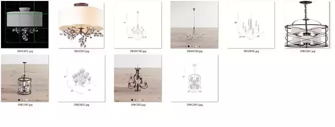 Chandeliers chandelier with four lights 3D model