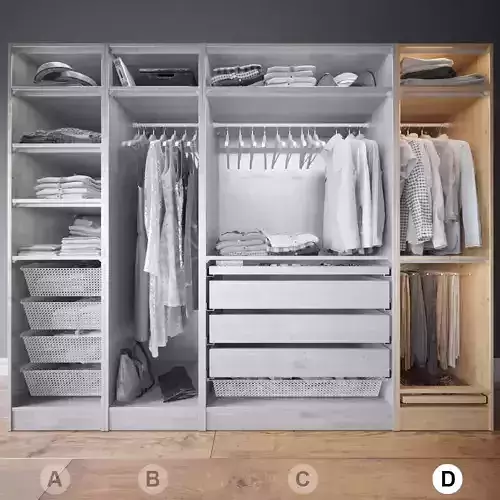Wardrobe with Clothes part D 3D model