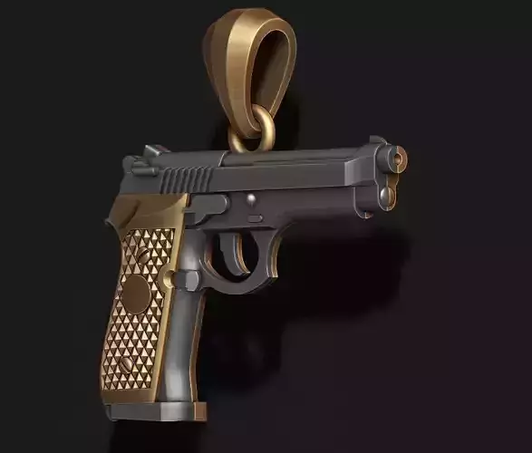 Gun pendant 3D 3D print model