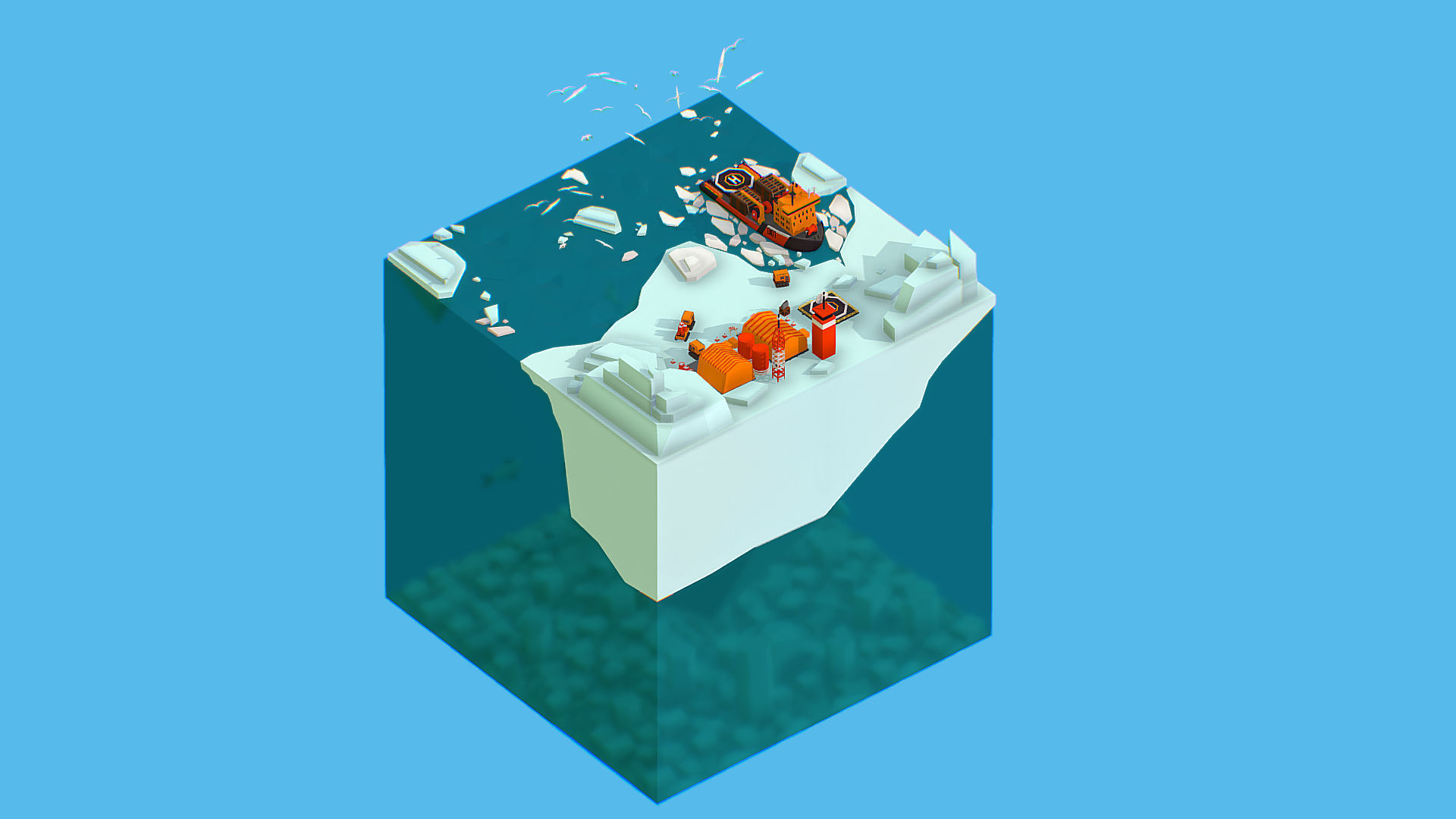 Polar Station North Pole iceboat 3D model_20