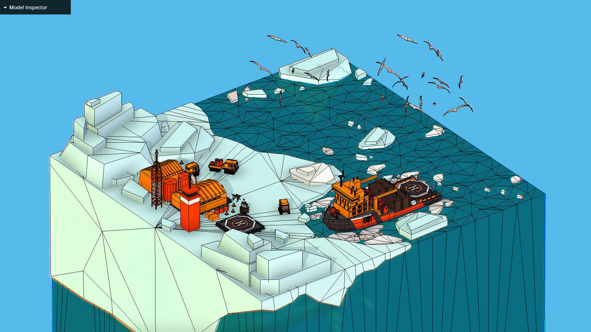 Polar Station North Pole iceboat 3D model_52