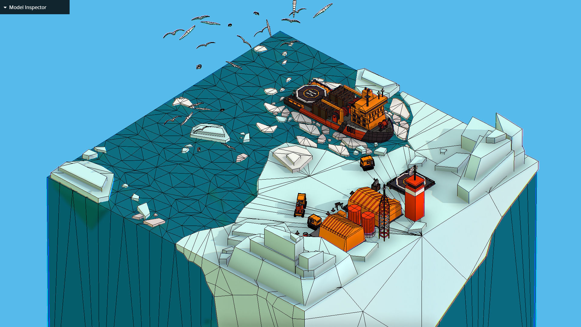 Polar Station North Pole iceboat 3D model_50