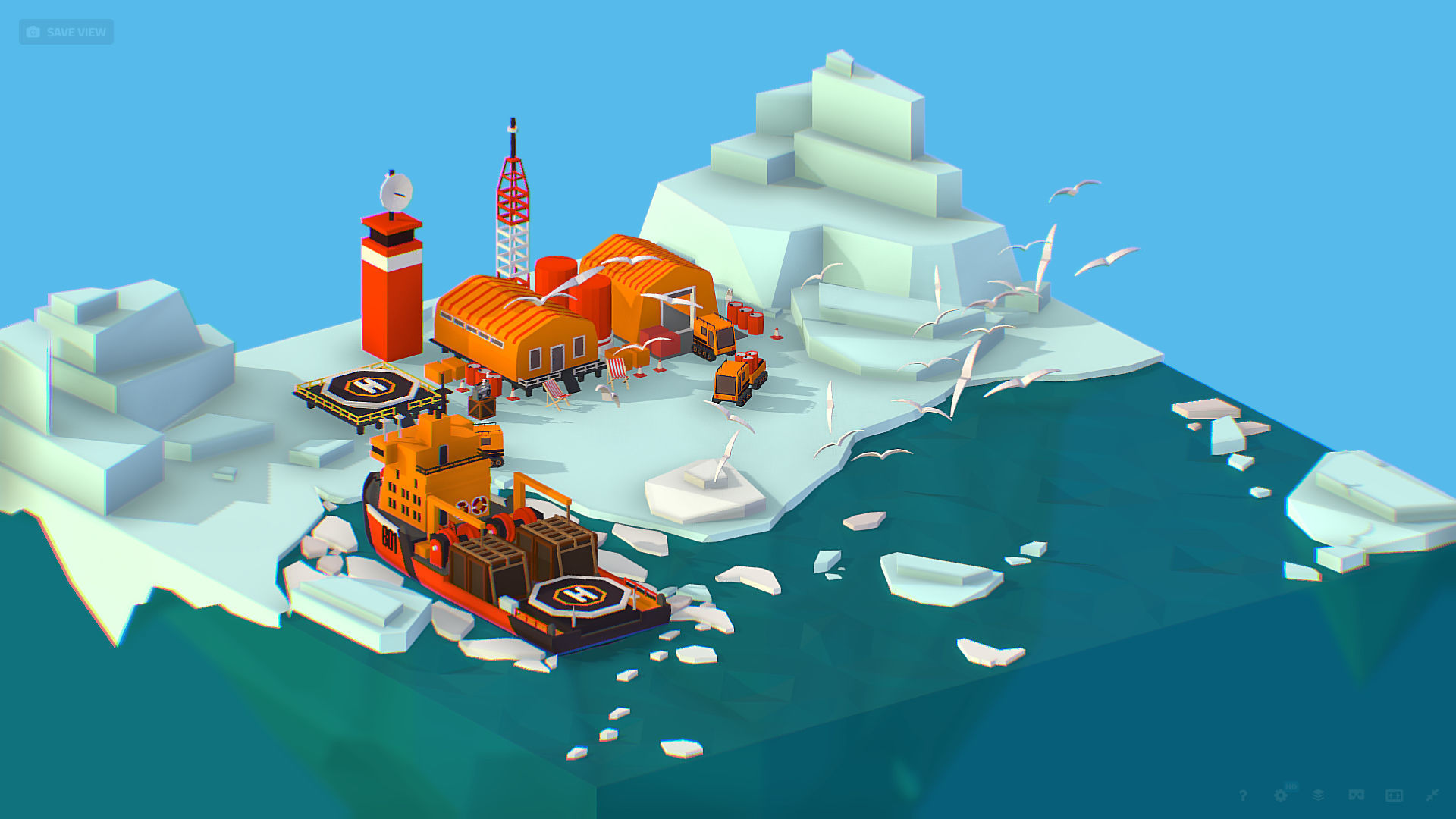 Polar Station North Pole iceboat 3D model_45