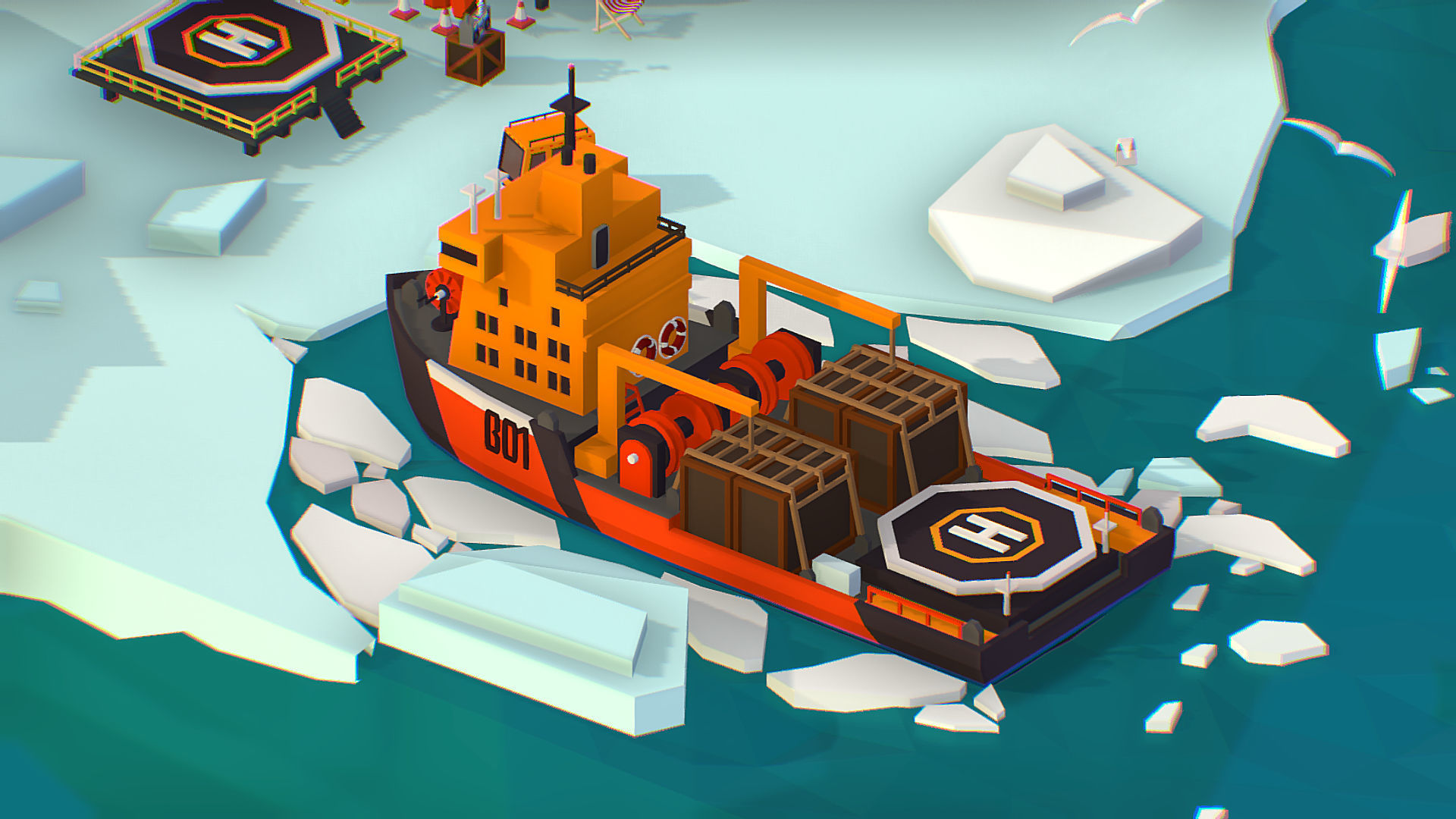 Polar Station North Pole iceboat 3D model_25