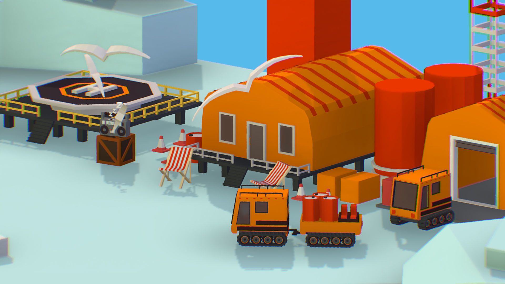 Polar Station North Pole iceboat 3D model_30