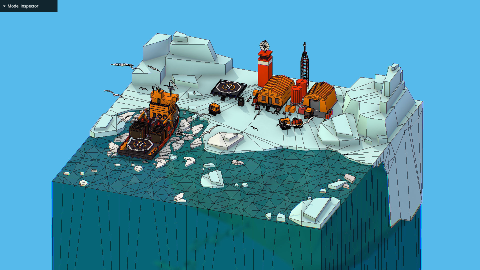 Polar Station North Pole iceboat 3D model_47