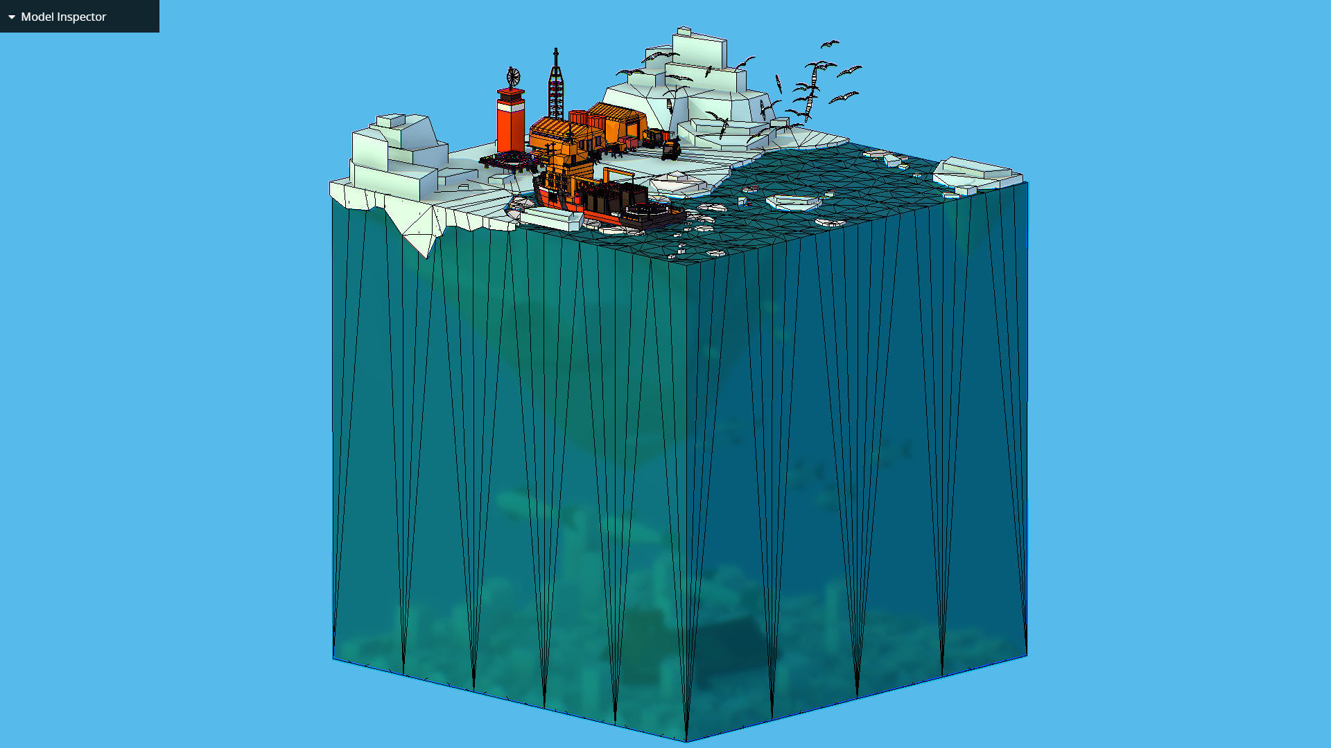 Polar Station North Pole iceboat 3D model_59