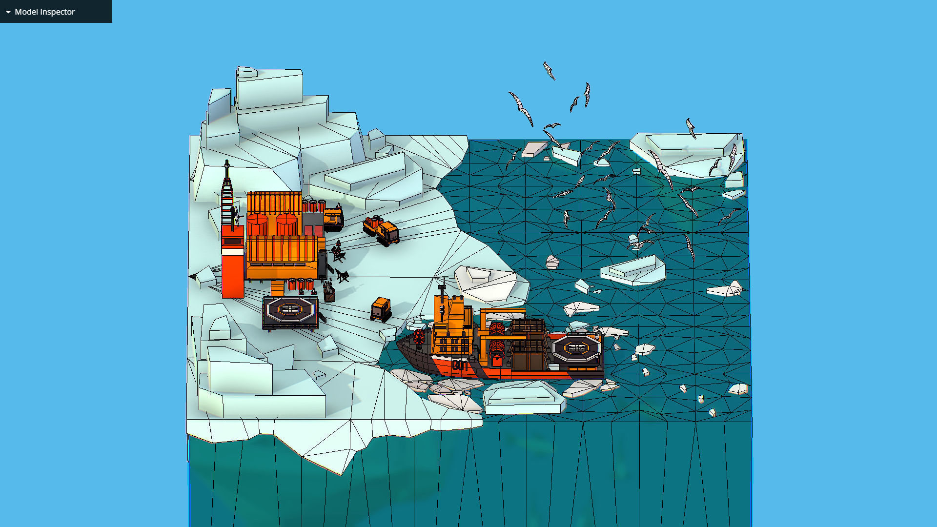 Polar Station North Pole iceboat 3D model_53