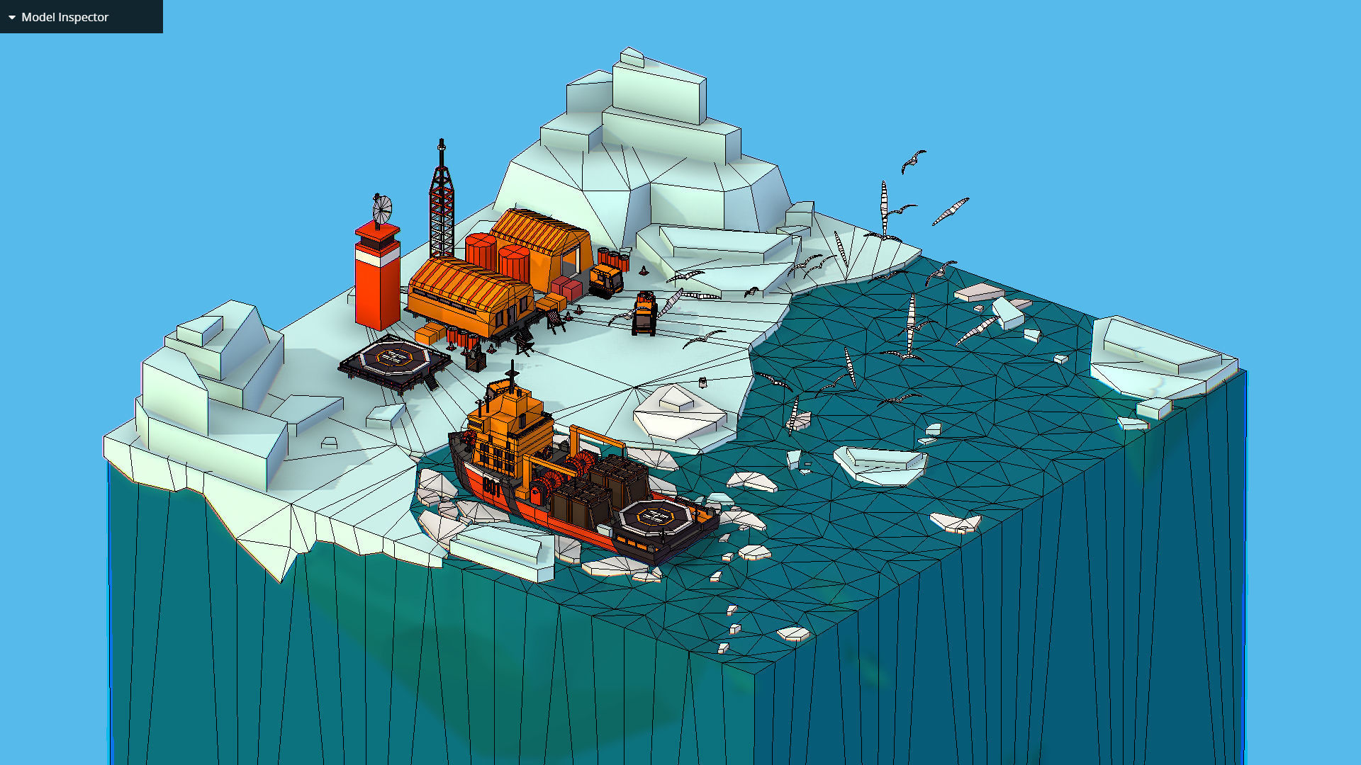 Polar Station North Pole iceboat 3D model_54