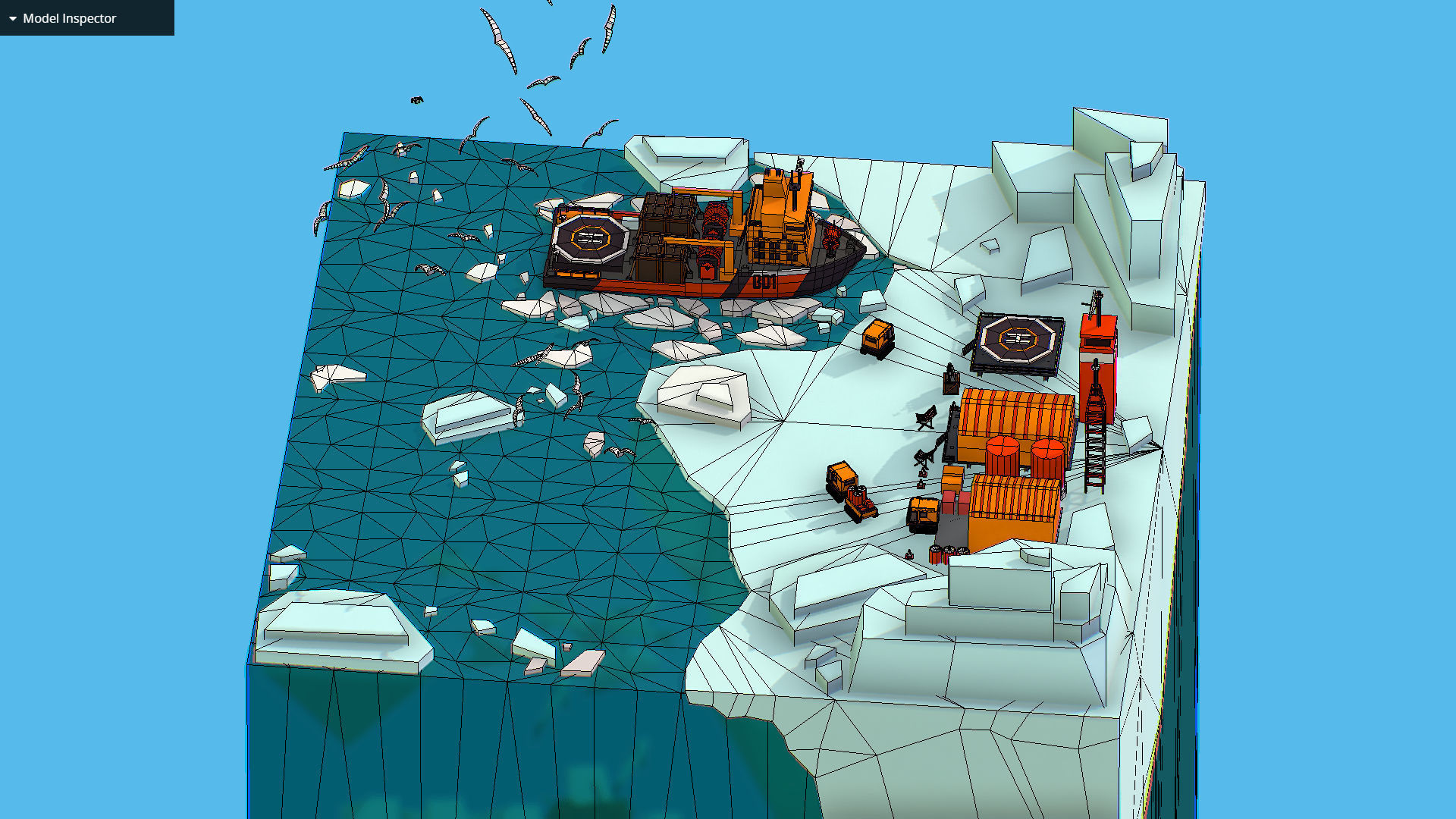 Polar Station North Pole iceboat 3D model_49