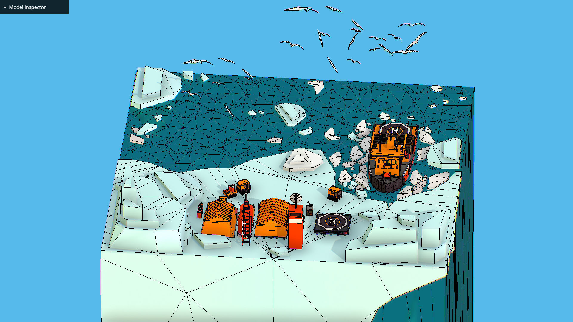 Polar Station North Pole iceboat 3D model_51