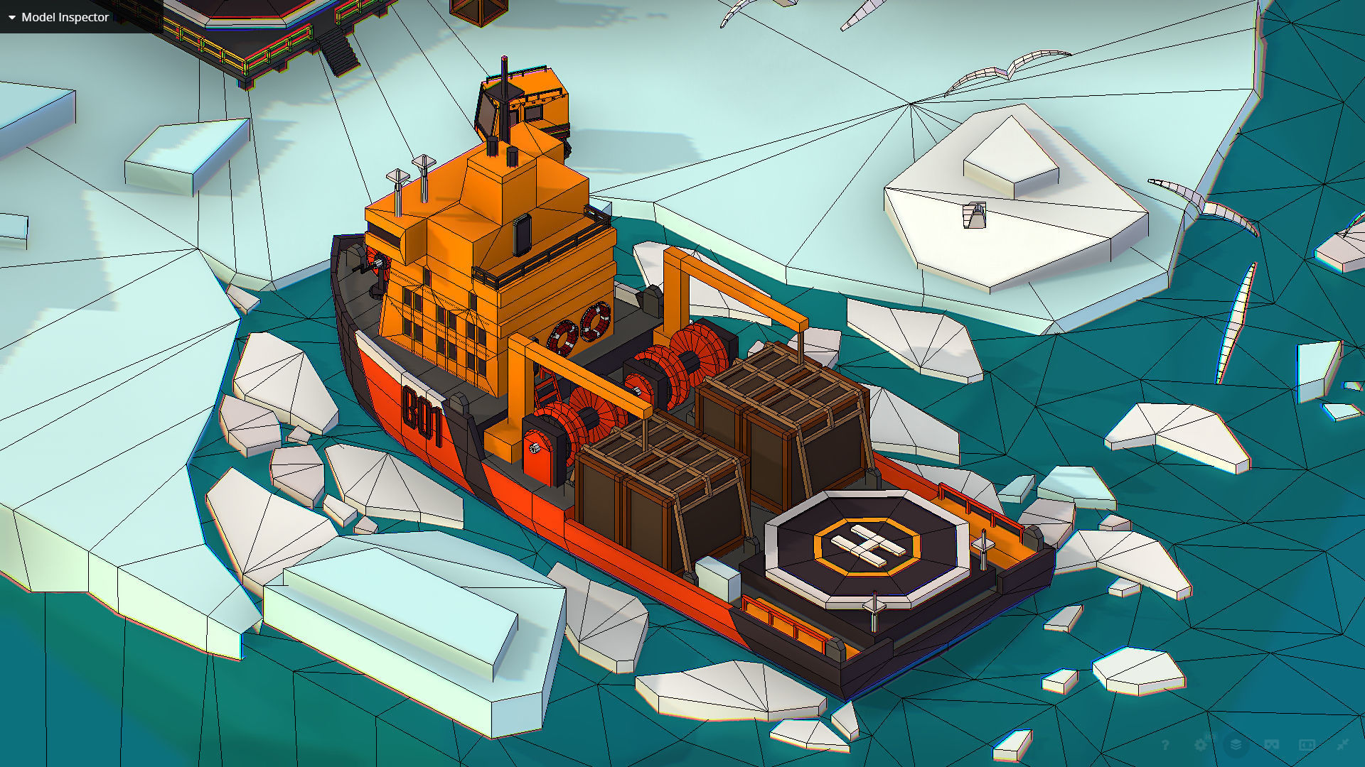 Polar Station North Pole iceboat 3D model_55