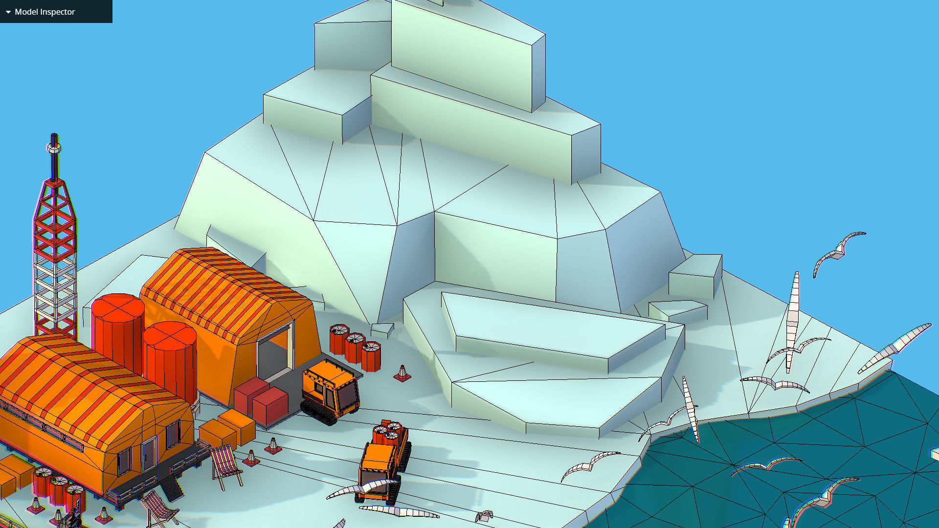 Polar Station North Pole iceboat 3D model_57