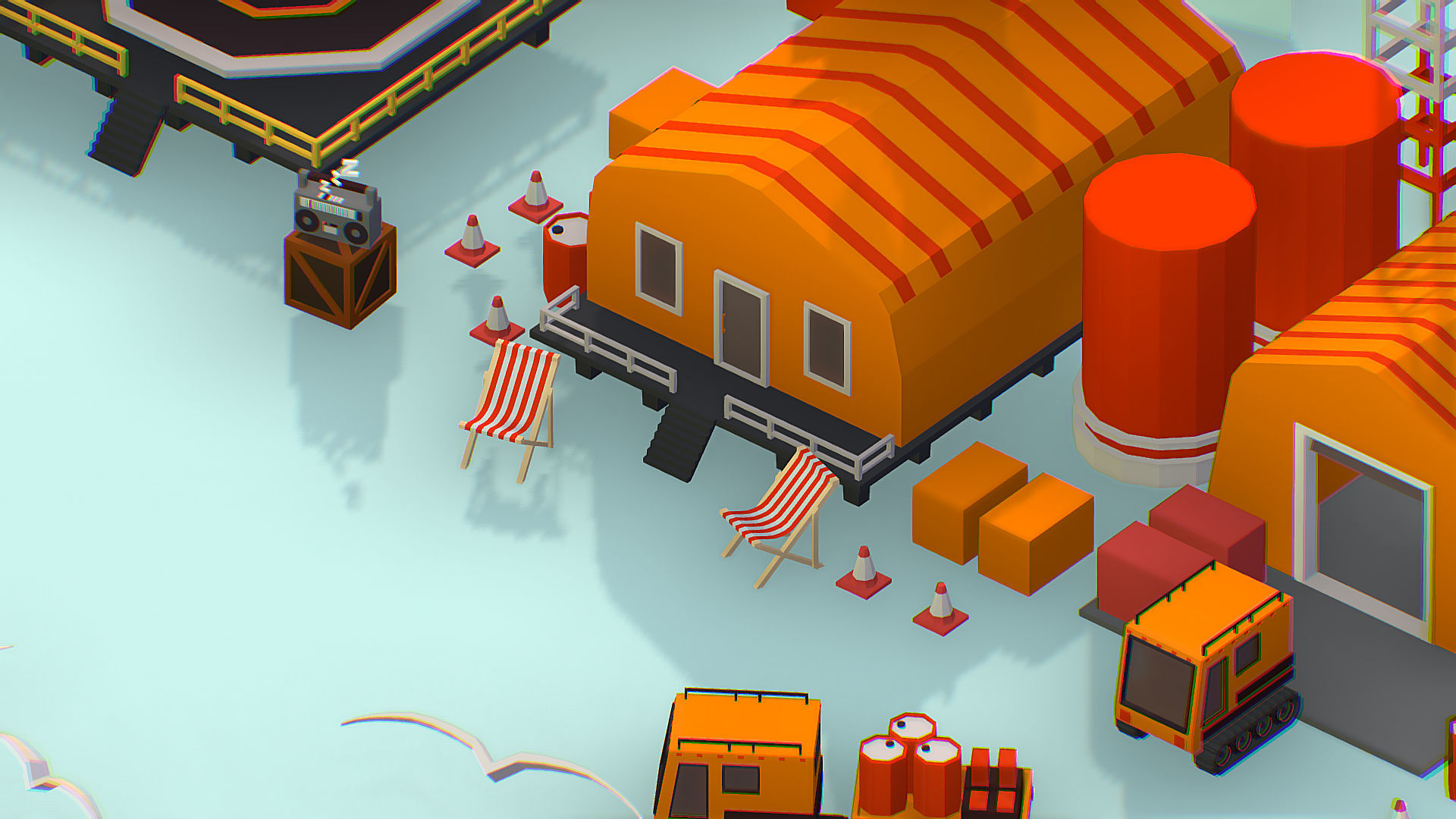 Polar Station North Pole iceboat 3D model_31