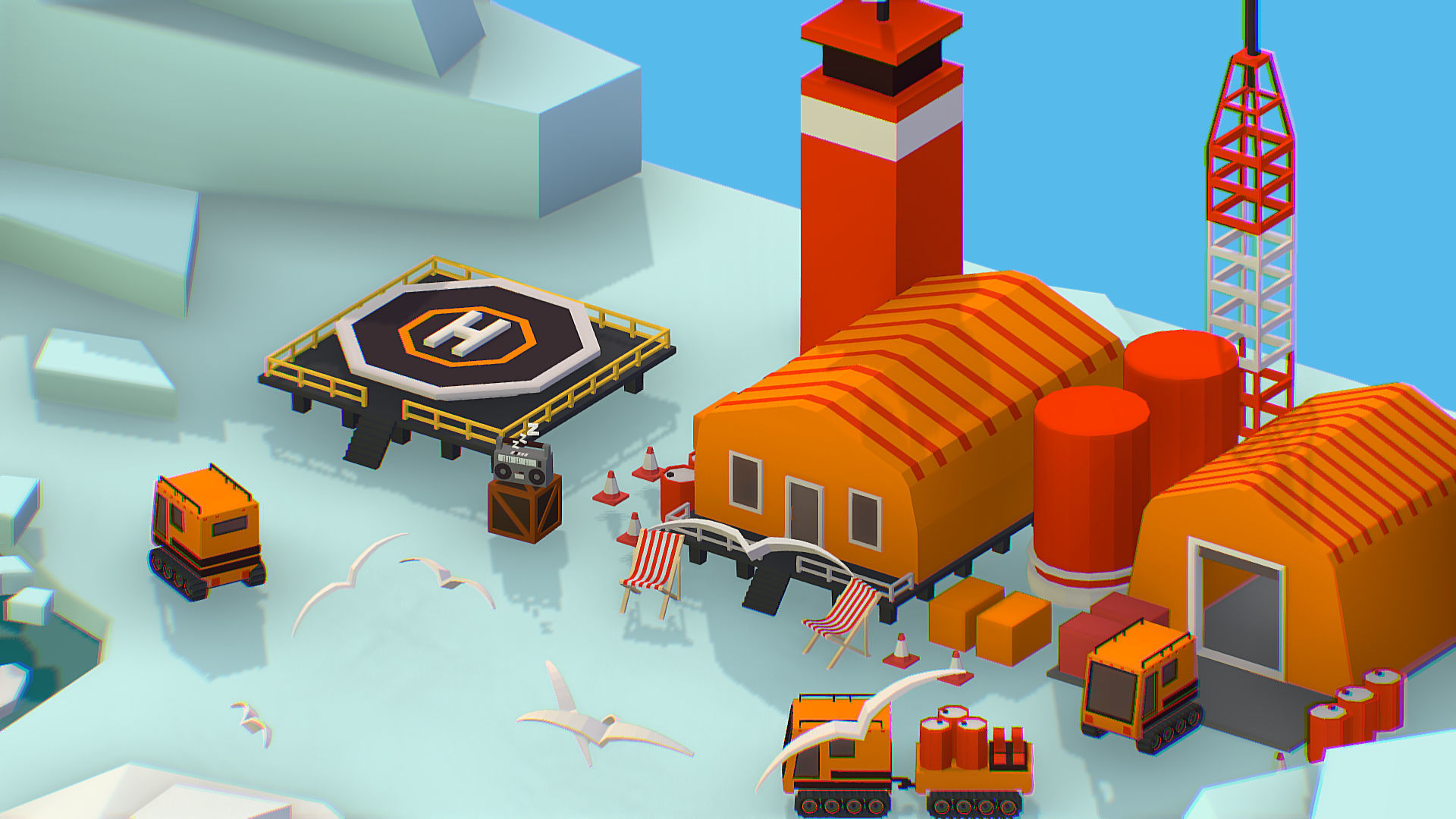 Polar Station North Pole iceboat 3D model_39