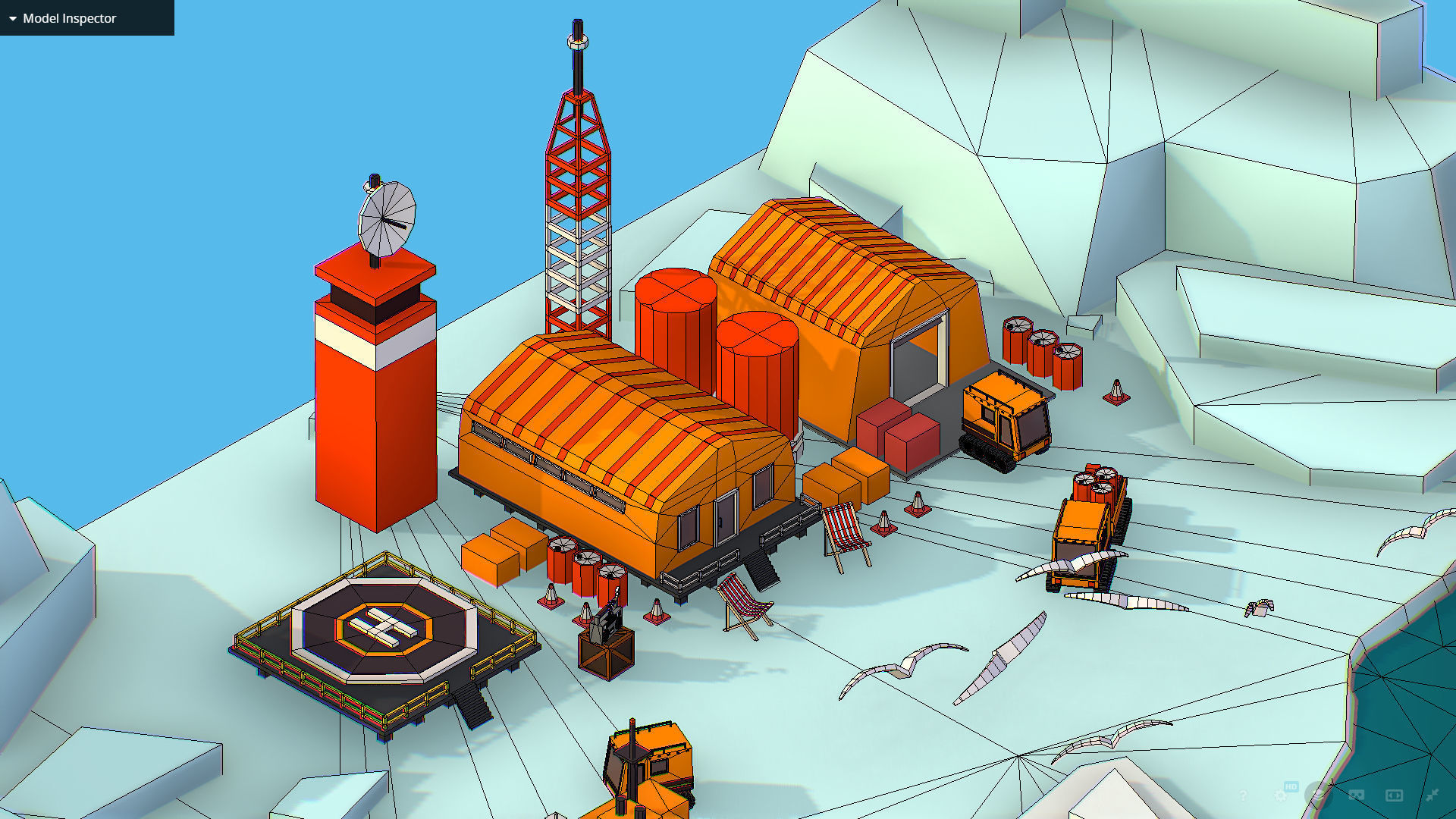 Polar Station North Pole iceboat 3D model_56