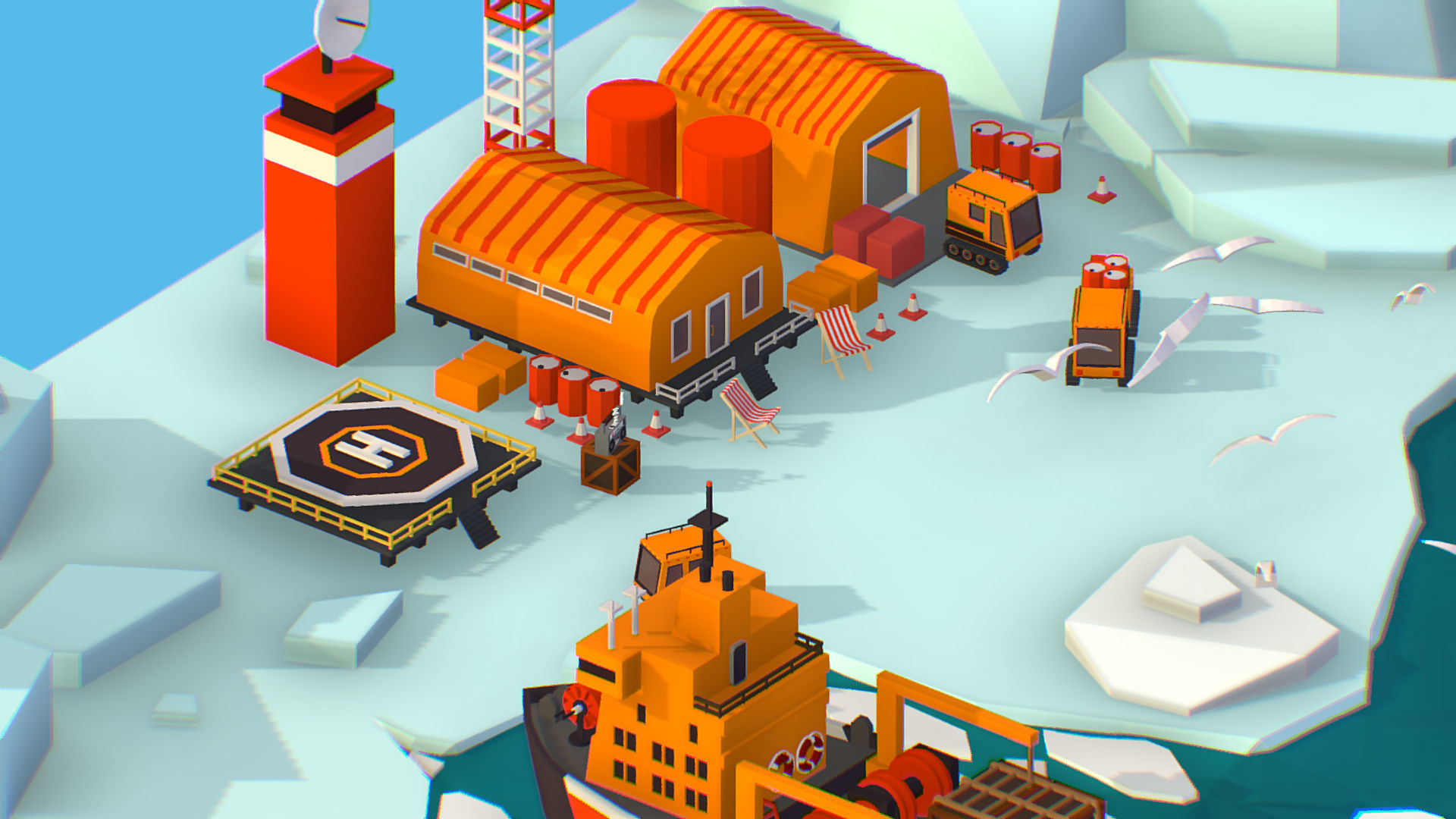 Polar Station North Pole iceboat 3D model_27