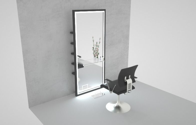 Beauty salon decor Low-poly 3D model_3