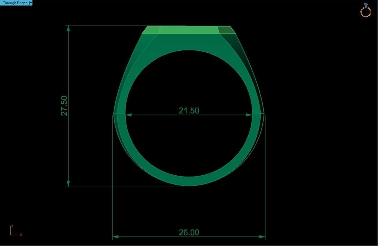 men ring diamond model  3D print model_6