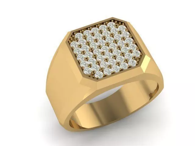 men ring diamond model  3D print model_0